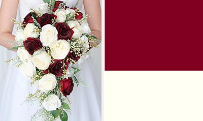burgundy and white wedding flower