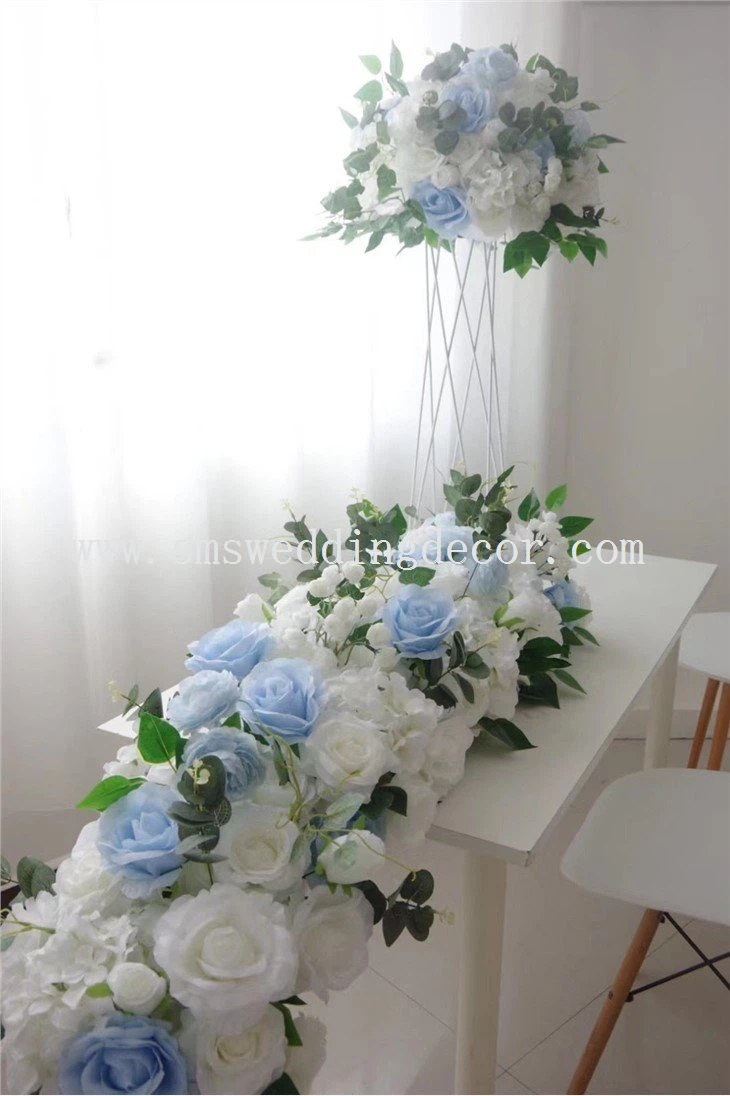 blue white flower centerpieces