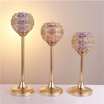 جا شمعی کریستال طلا