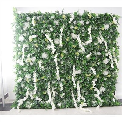 دیوار گل سبز و سفید