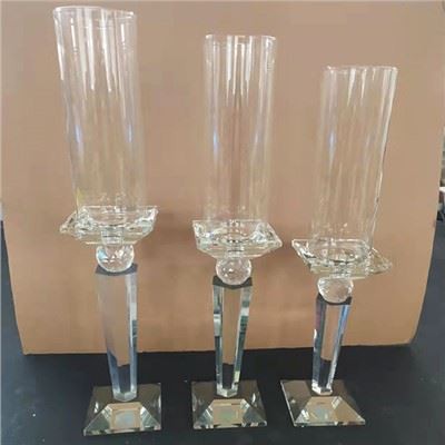 شمع گیر ستون شیشه ای بلند