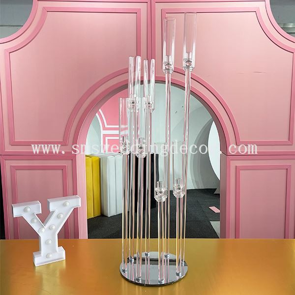 Tall Glass Candelabra Centerpiece Tall Glass Candelabra Centerpiece