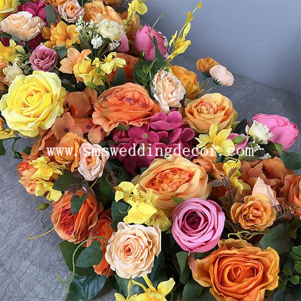 orange and yellow wedding flower arrangements